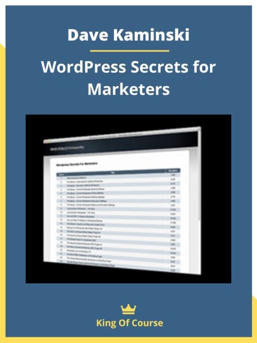 Dave Kaminski – WordPress Secrets for Marketers
